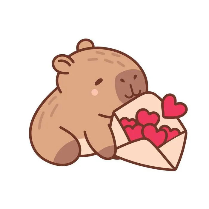 hình capybara chibi lá thư hình capybara chibi lá thư