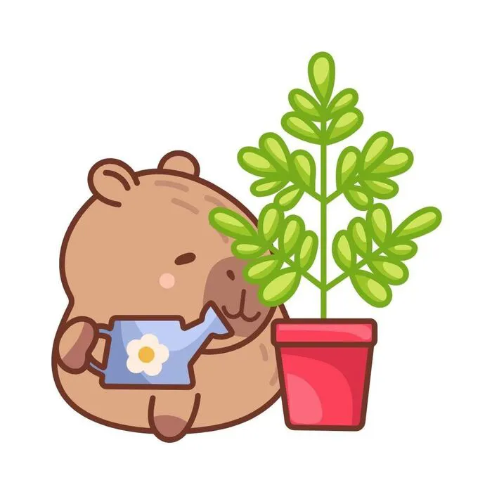 hình capybara chibi trồng cây hình capybara chibi trồng cây