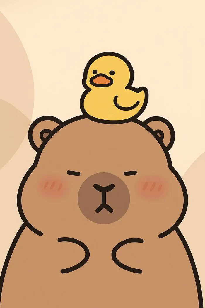 hình capybara chibi và vịt hình capybara chibi và vịt