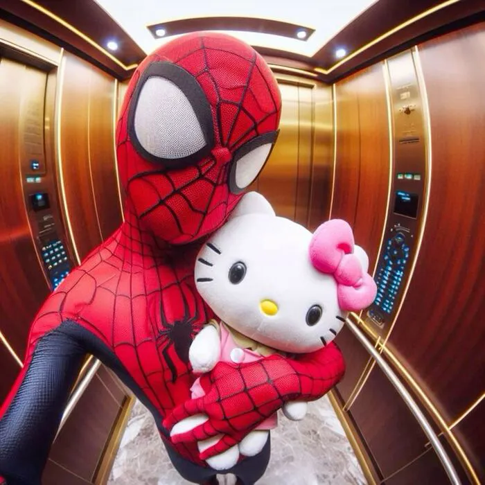 meme spiderman hello kitty meme spiderman hello kitty